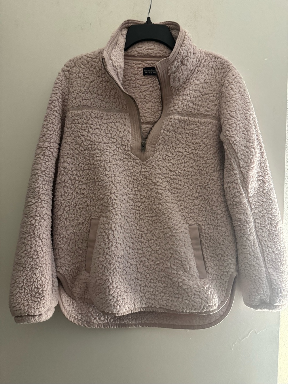 Abercrombie & Fitch Women’s Plush Half-Zip Sherpa Pullover - Light Purple Size M
